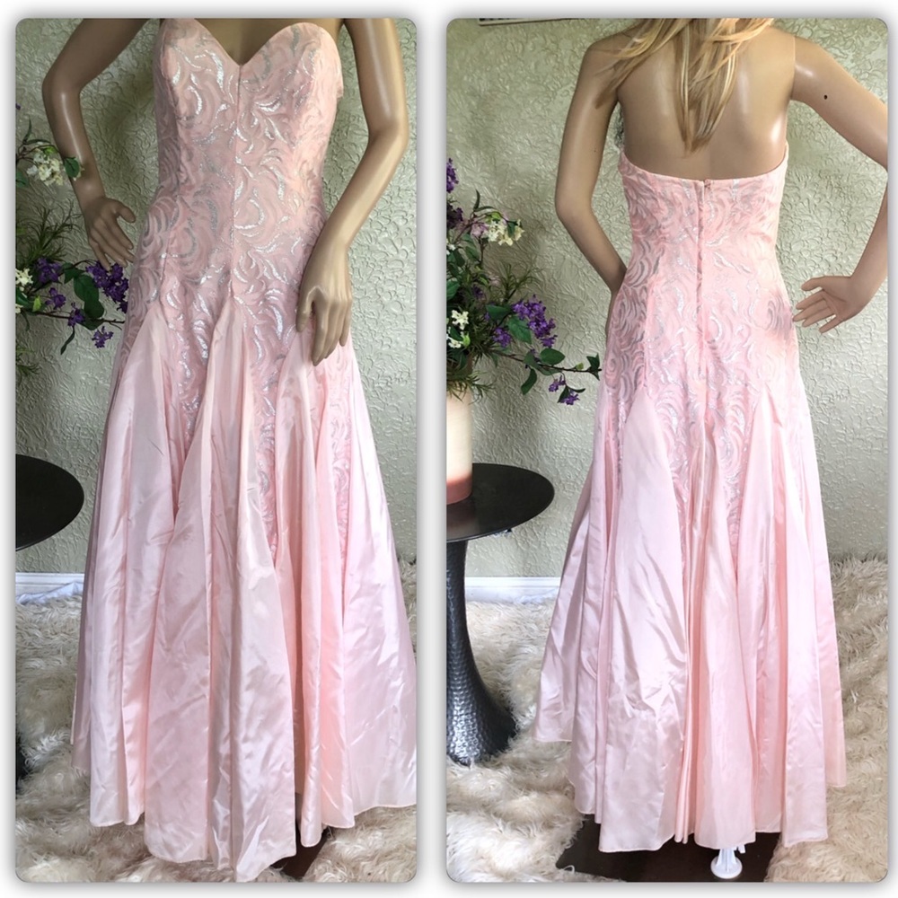 Vintage TD4 by Eletra Pink Shimmering Dress Size 7/8